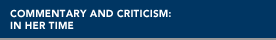 Commentary and Criticism: In Her Time